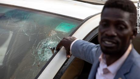 Bobi Wine says police shot through the window of his vehicle as he attempted to pass a roadblock on December 1.