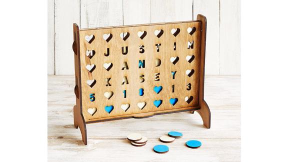 Personalized Hearts 4-Across Game