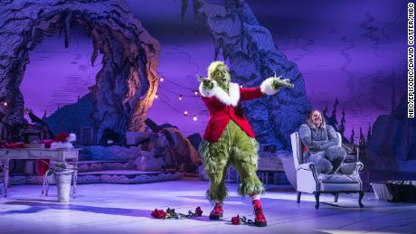 DR. SUESS&#39; THE GRINCH MUSICAL -- Pictured: (l-r) Matthew Morrison as Grinch, Denis O&#39;Hare as Old Max -- (Photo by: David Cotter/NBC)