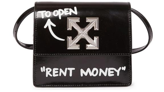 Off White Mini Jitney 0.7 Rent Money Leather Crossbody Bag