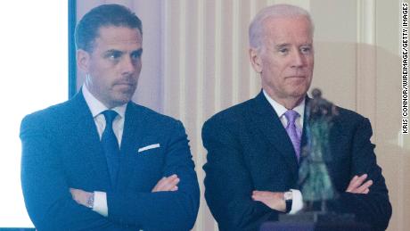 WFP USA Board Chair Hunter Biden introduces his father, then Vice President Joe Biden during the World Food Program USA&#39;s 2016 McGovern-Dole Leadership Award Ceremony at the Organization of American States on April 12, 2016 in Washington, DC.
