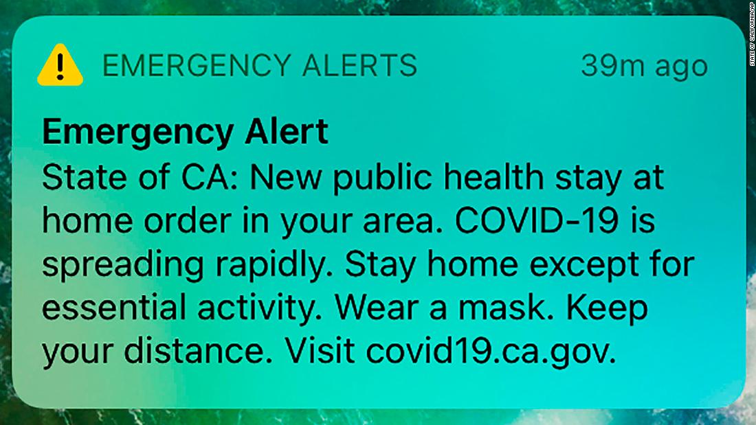 California Govt: 27 million Californians receive texts to stay at home