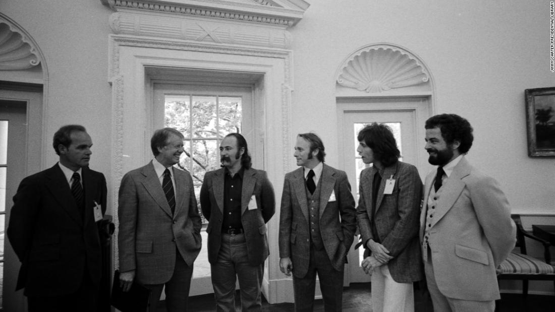 Carter&#39;s White House was a popular stop for musicians as they cruised through the Beltway on tour. &quot;Various entertainers would come to the White House and sometimes unannounced,&quot; Tom Beard, former deputy assistant to the president, says in the film. The band Crosby, Stills &amp;amp; Nash made their visit in 1977.