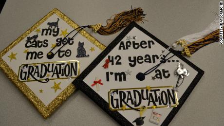 Pat and Melody designed these caps for their graduation.