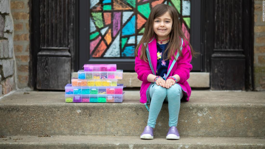 7-year-old's bracelet making raises $20,000 for hospital pandemic gear