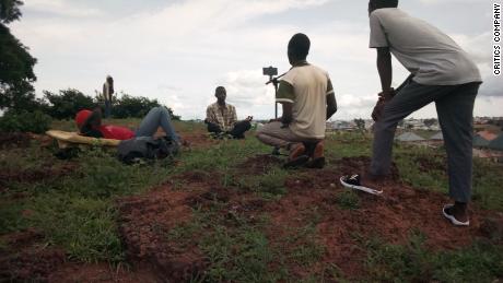 Behind-the-scenes photo from one of their films titled &quot;Z the beginning,&quot; in Kaduna, Nigeria.