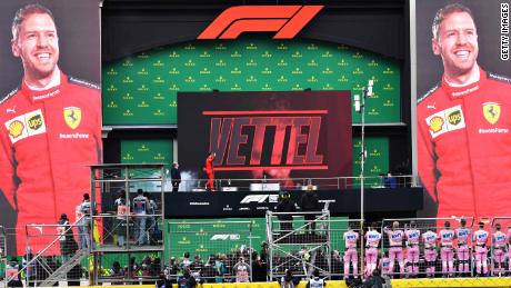 El Gran Premio de Turquía de 2020 trajo a Vettel su único podio del año en condiciones de carrera difíciles.