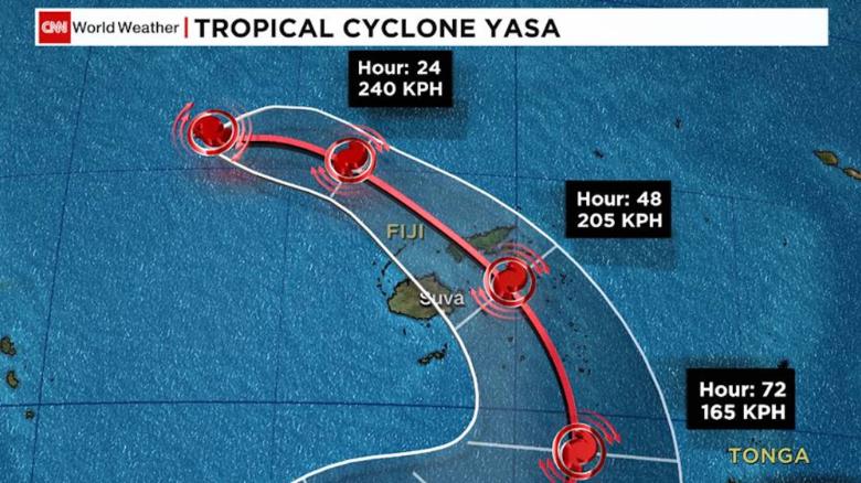 Cyclone Yasa: Powerful storm heads for Fiji with hurricane-force winds