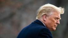 President Donald Trump departs on the South Lawn of the White House, on December 12, 2020 in Washington, DC. Trump is traveling to the Army versus Navy Football Game at the United States Military Academy in West Point, NY. (Photo by Al Drago/Getty Images)