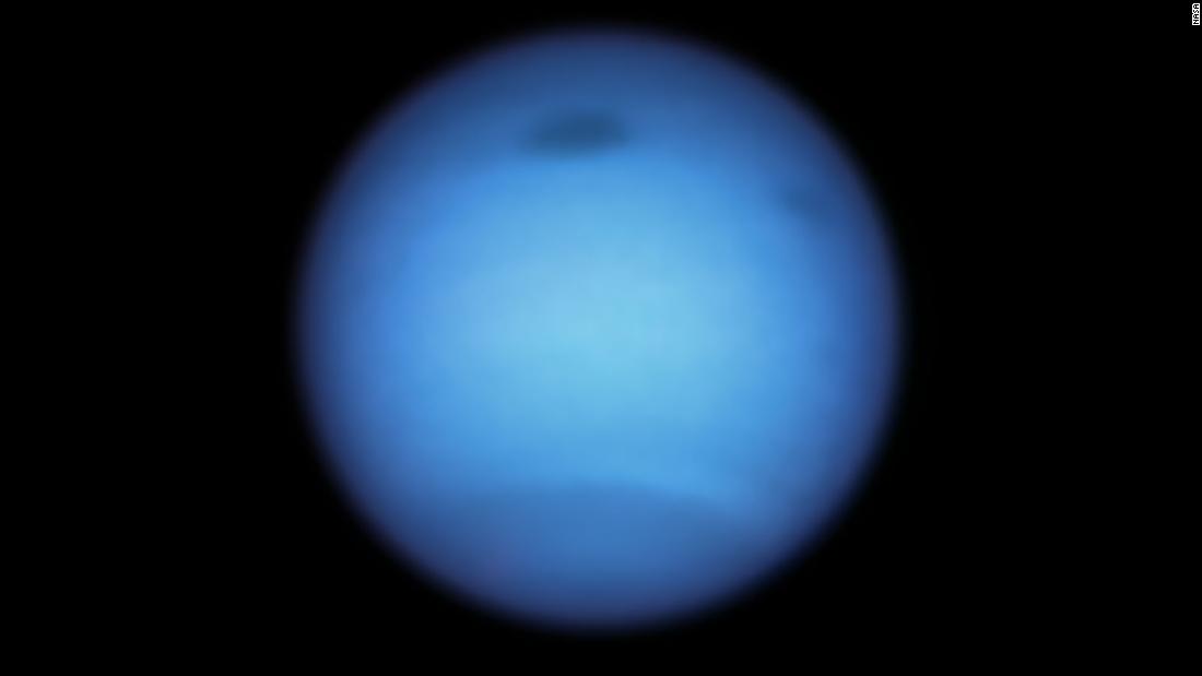 Hubble is watching the massive storm on the reverse course of Neptune