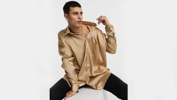 Asos Design Oversized Satin Shirt