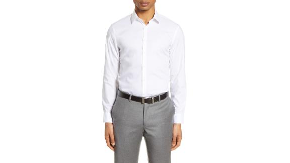 Nordstrom Extra Trim Fit Non-Iron Solid Stretch Dress Shirt