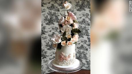 They may be ordering much smaller wedding cakes, but couples still want them to look glamorous.