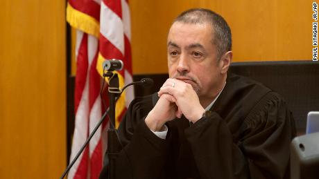 Judge James Arguelles listens to a victim impact statement during the sentencing hearing for Roy Charles Waller on December 18, 2020.