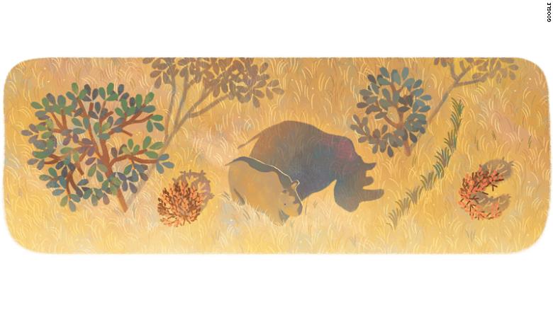 Google Doodle pays tribute to the last male northern white rhino