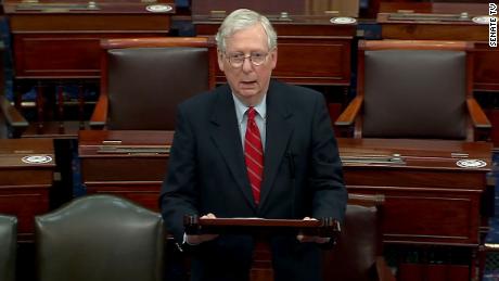 Sen. Mitch McConnell speaks from the Senate floor on Sunday, December 20.