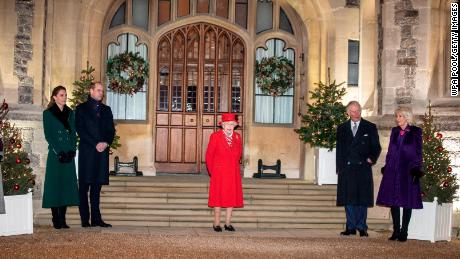 The Queen and members of the royal family gave thanks to local volunteers and key workers for their work in helping others during the coronavirus pandemic and over Christmas at Windsor Castle on December 8. 