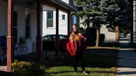 &quot;I&#39;m here to help make things better for you, right now, &quot; said Shannon Benjamin, a co-originator of the hope chests spread throughout Bay City, Michigan, pictured outside her home in October. 