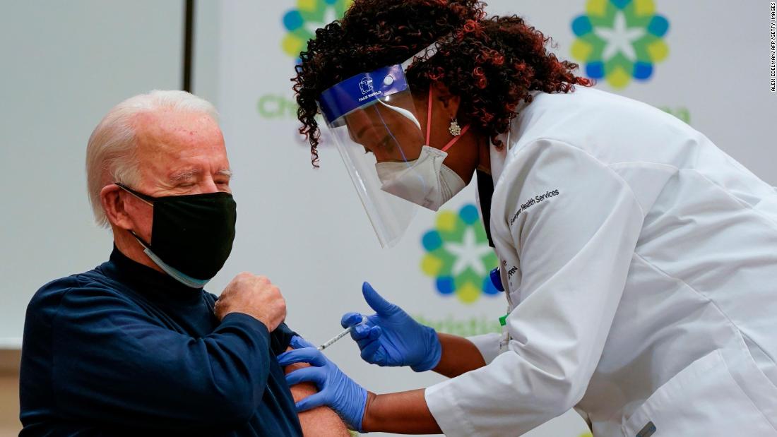 Biden receives first dose of Covid-19 vaccine