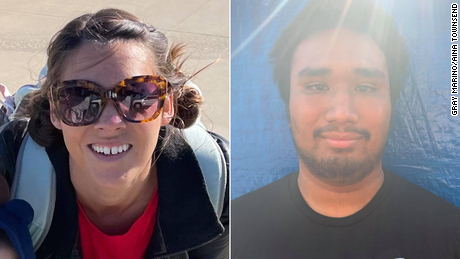 Chloe Marino (left) had her wallet returned to her by Aina Townsend (right), a grocery store security guard who biked three miles to deliver it to her door.