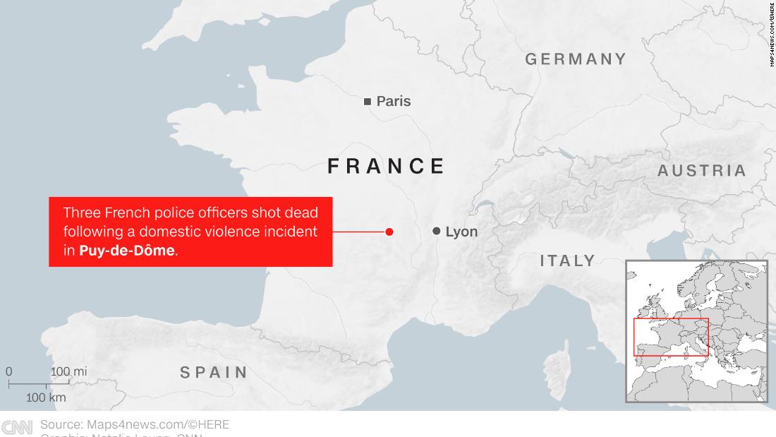 Police shooting in France: Three officers killed in Puy-de-Dôme after responding to a domestic violence incident
