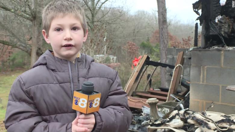 A 7-year-old boy went back into a burning home to save his baby sister