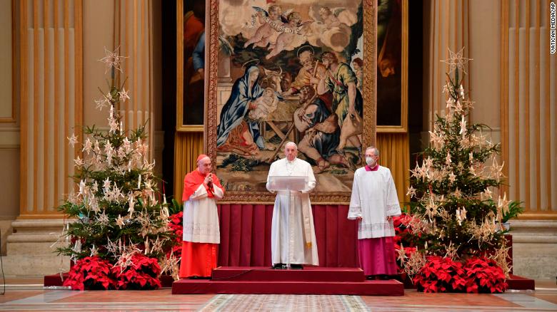 Pope Francis calls on countries to share Covid-19 vaccines in Christmas message