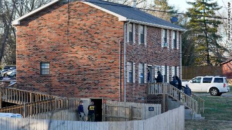 FBI and ATF agents search a home in Antioch, Tennessee, on Saturday, December 26.