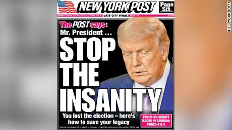 New York Post to Donald Trump: Stop the insanity