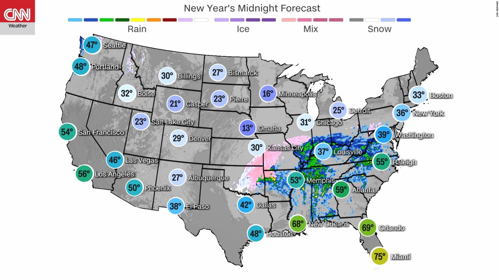 New Year's Eve weather forecast Double winter storms will bring snow