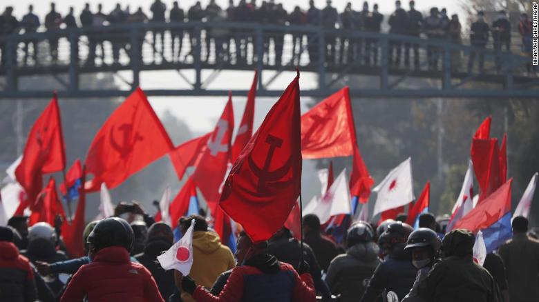 Thousands of people march in Nepal in bid to dissolve parliament