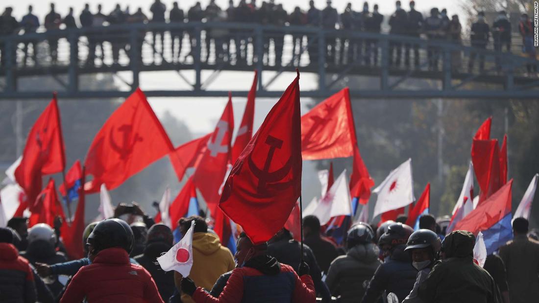 Thousands of people march in Nepal in an attempt to dissolve parliament