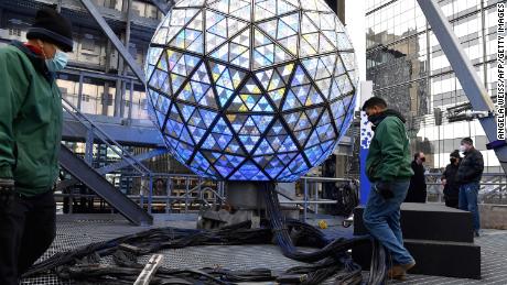 The world-famous Times Square crystal ball is illuminated and elevated for a final test, a day ahead of the New Year&#39;s Eve celebrations last year in New York.
