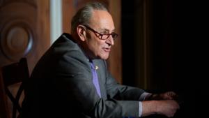 Senate Minority Leader Sen. Chuck Schumer of N.Y., speaks to reporters on Capitol Hill in Washington, Wednesday, Dec. 30, 2020, before his meeting with Transportation Secretary-designate Pete Buttigieg. (AP Photo/Susan Walsh)