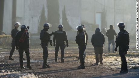 French gendarmes break up the rave in Lieuron on January 2.