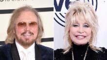 Bee Gees singer Barry Gibb (left) and Dolly Parton (right) have teamed up for a remake of the Bee Gees' classic song &quot;Words.&quot;