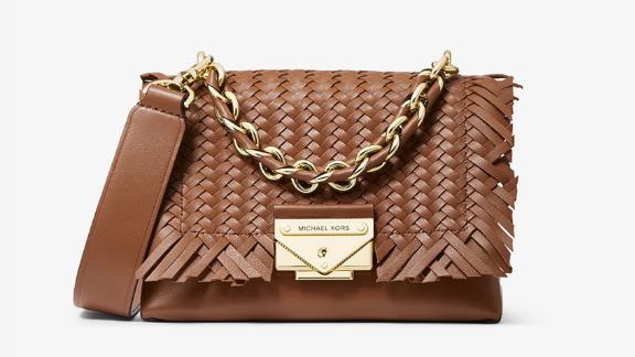 Michael Kors Cece Extra-Small Woven Leather Crossbody Bag