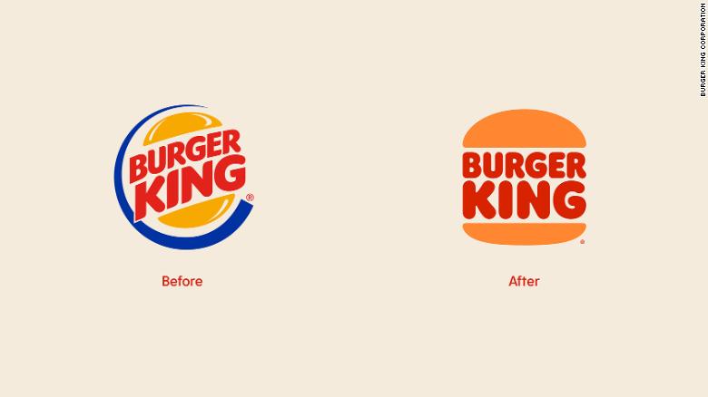 Burger King's old and new logo.