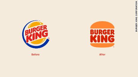 Burger Kingapos;s oude en nieuwe logo.