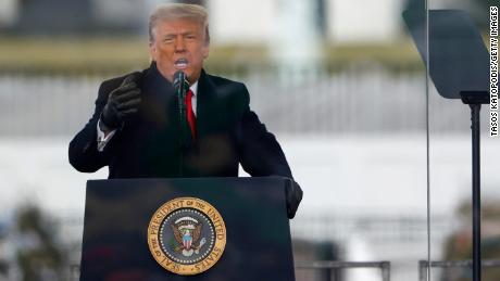 President Donald Trump speaks at the &quot;Stop The Steal&quot; Rally on January 06, 2021 in Washington, DC. 