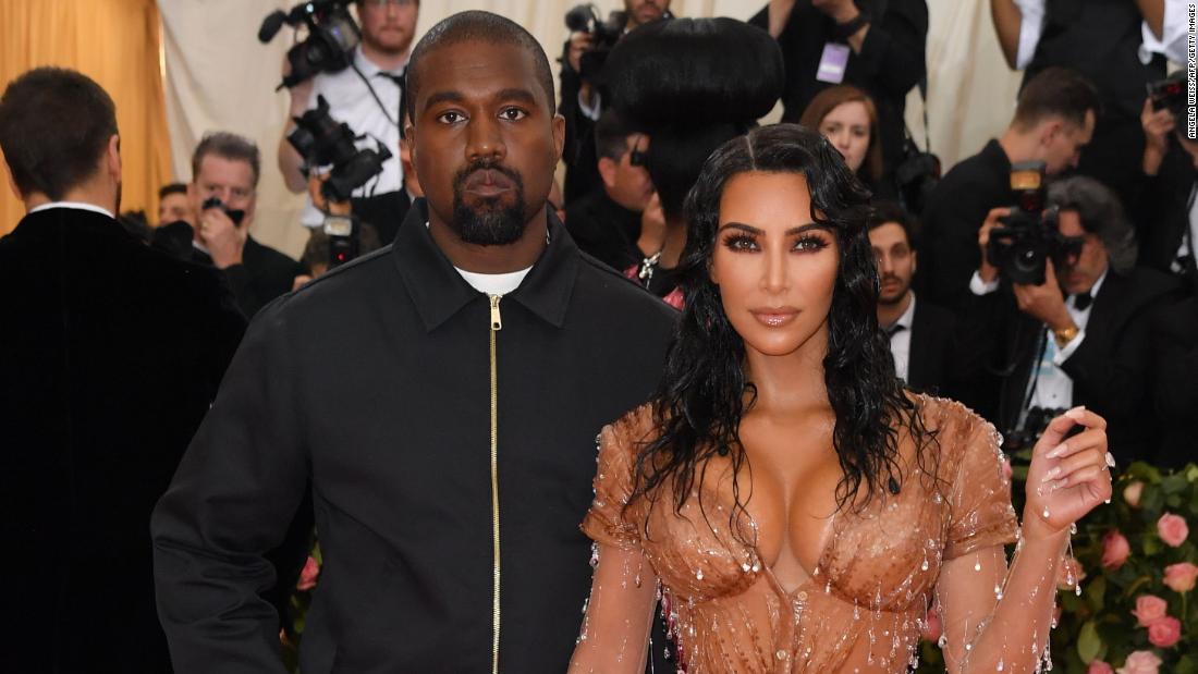Kim and Kanye arrive for the Met Gala in New York in May 2019.