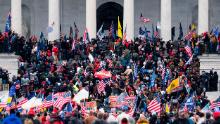 UNITED STATES - JANUARY 6: Trump supporters take over the steps of the Capitol on Wednesday, Jan. 6, 2021, as the Congress works to certify the electoral college votes. (Photo By Bill Clark/CQ-Roll Call, Inc via Getty Images)