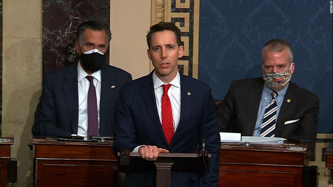 Watch Sen. Josh Hawley speak after Capitol riots