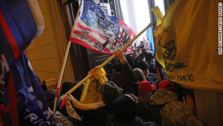 Protesters supporting U.S. President Donald Trump break into the U.S. Capitol on January 06, 2021 in Washington, DC. Congress held a joint session today to ratify President-elect Joe Biden&#39;s 306-232 Electoral College win over President Donald Trump. Pro-Trump protesters entered the U.S. Capitol building during demonstrations in the nation&#39;s capital. 