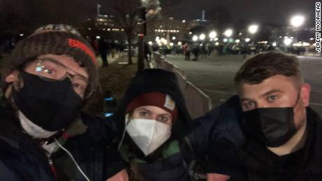 CNN&#39;s Donie O&#39;Sullivan, Samantha Guff and Jeremy Moorhead, reporting on the scene outside of the US Capitol on Wednesday, January 6. | Photo by Jeremy Moorhead, CNN