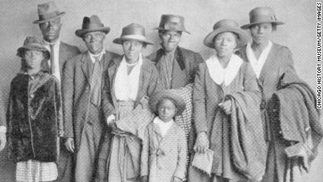 A group of African Americans who took part in the Great Migration to the north, in Chicago in 1918. 