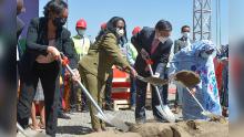 Ethiopian Health Minister Lia Tadesse and Liu Yuxi, head of the Chinese Mission to the African Union, and other guests attend the groundbreaking ceremony for the China-aided Africa Centers for Disease Control and Prevention (Africa CDC) headquarters in Addis Ababa, Ethiopia in December 2020.