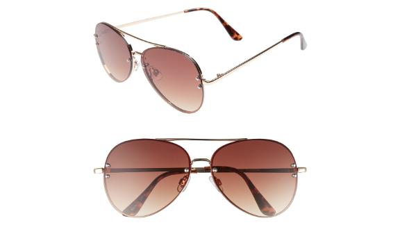 BP. 60mm Oversize Mirrored Aviator Sunglasses