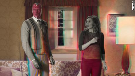 Paul Bettany and Elizabeth Olsen in &#39;WandaVision.&#39;