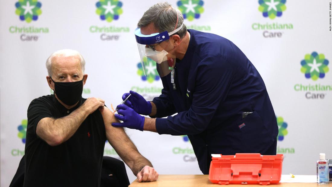 Joe Biden receives a second dose of coronavirus vaccine on camera
